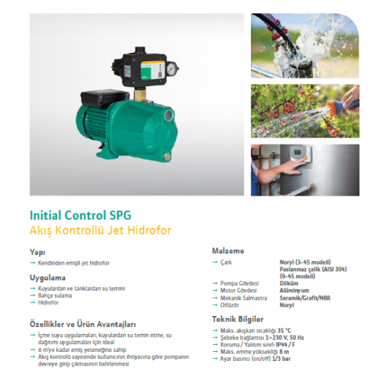 WILO Initial Control SPG 3-45 1Hp HİDROMATLI HİDROFOR 4 KAT 9 DAİRE